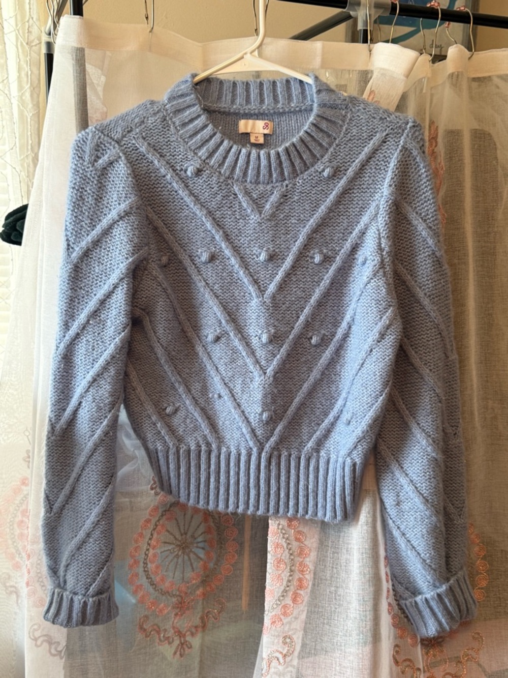 SO Powder Blue Crewneck Knit Sweater
